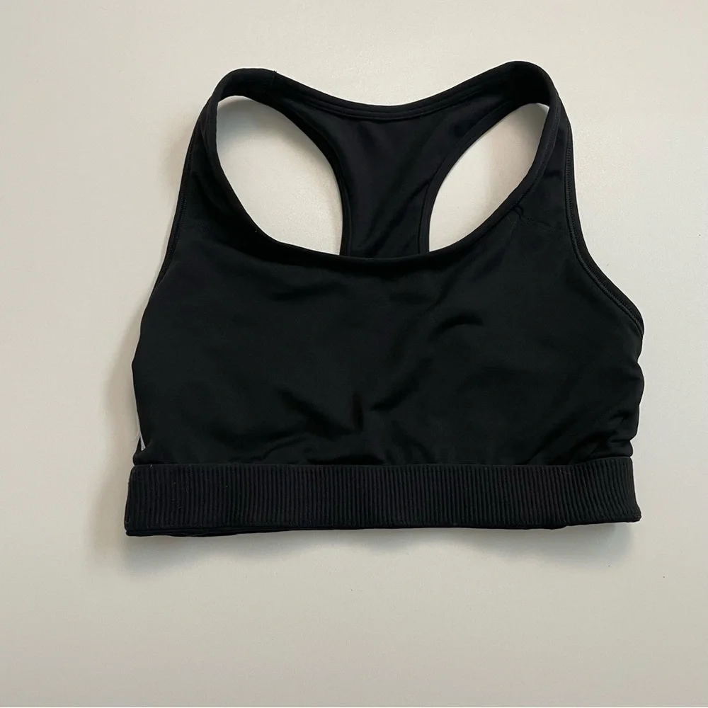 Gymshark Sports Bra Racerback Athletic Exercise Unlined No Padding Black